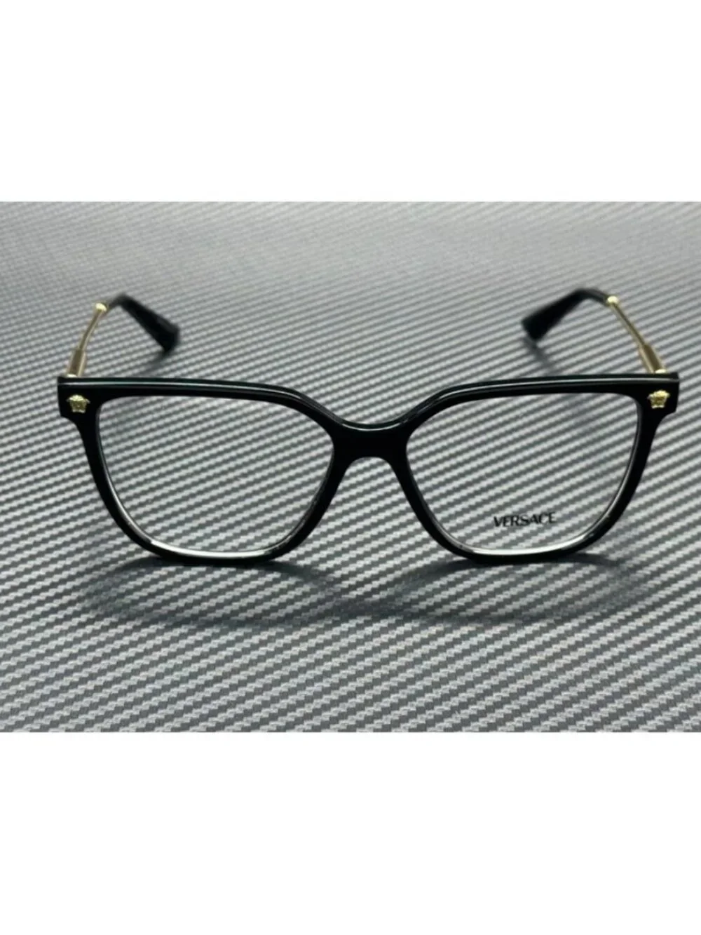 New Versace Women Black Gold Eyeglasses 55-15-140
